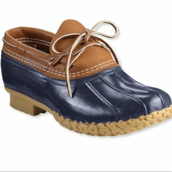 L.L. Bean Shoes - L.L. Bean Blue Brown Short Gum Bean Boot